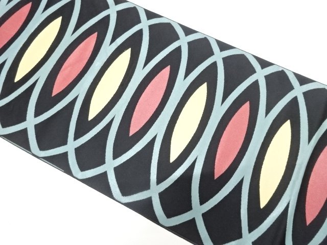 JAPANESEKIMONO / ANTIQUE ABSTRACT PATTERN WOVEN NAGOYA OBI (WEARABLE)